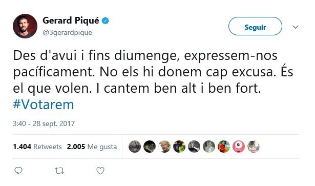 Piqué desafía a España y anima a los independentistas