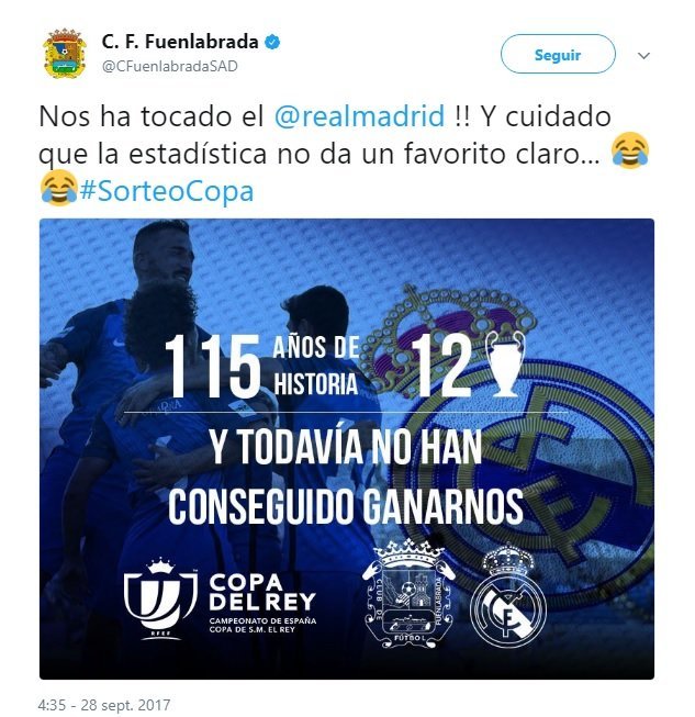 Captura. Foto Twitter (@FuenlabradaSAD)