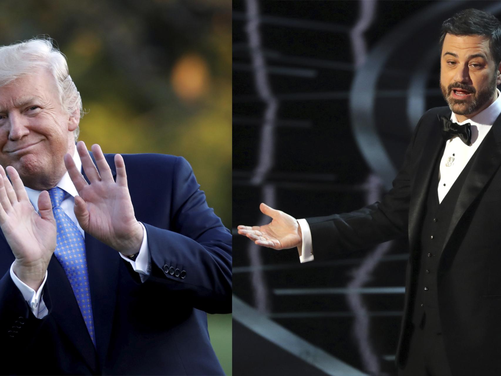 Trump y el presentador Jimmy Kimmel
