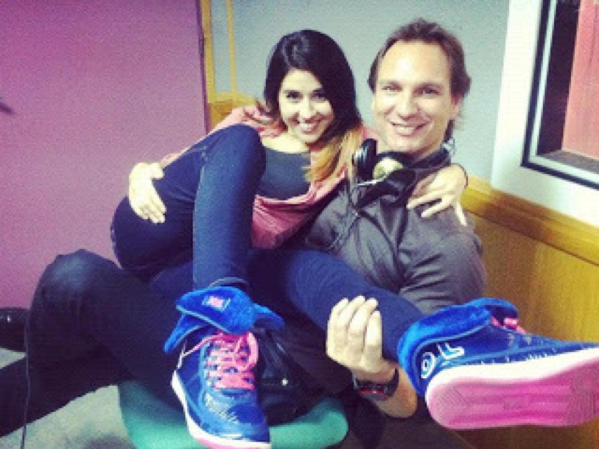 Javier Cárdenas y Alejandra Castelló en el estudio de EuropaFM.