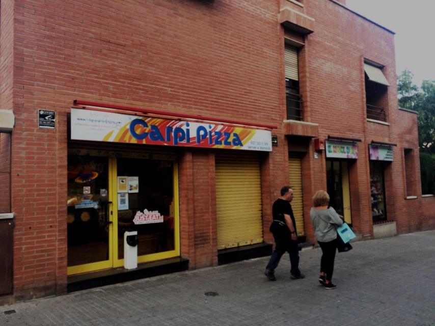 La pizzería Carpi, en la que trabajaba Paula.