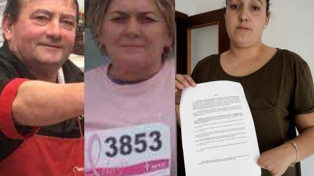 Sebastián González y Dolores Marín (izquierda y centro) se encuentran en prisión desde el jueves de la semana pasada cumpliendo la condena que les impusieron tras perder el juicio contra María (derecha), quien perdió la mano mientras trabajaba.