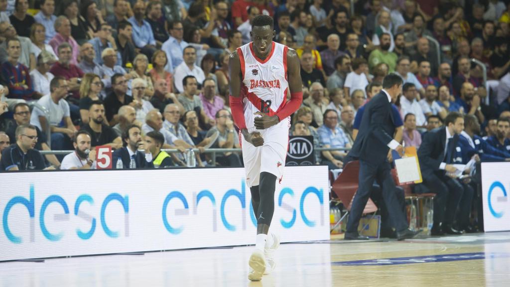 Ilimane Diop durante el partido ante el Barça.