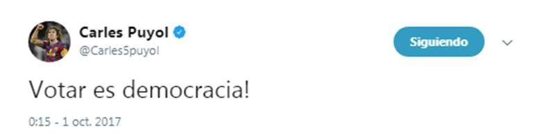 Tweet de Puyol
