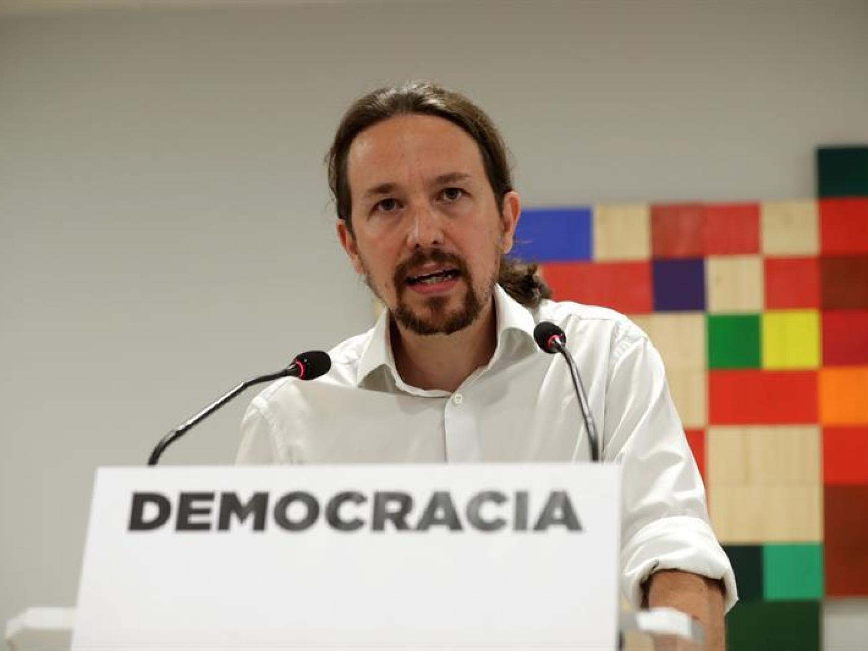 Pablo Iglesias en su comparecencia del 1-O.