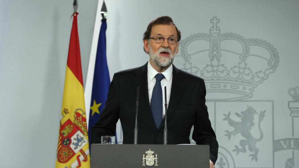El presidente del Gobierno, durante su comparecencia en La Moncloa