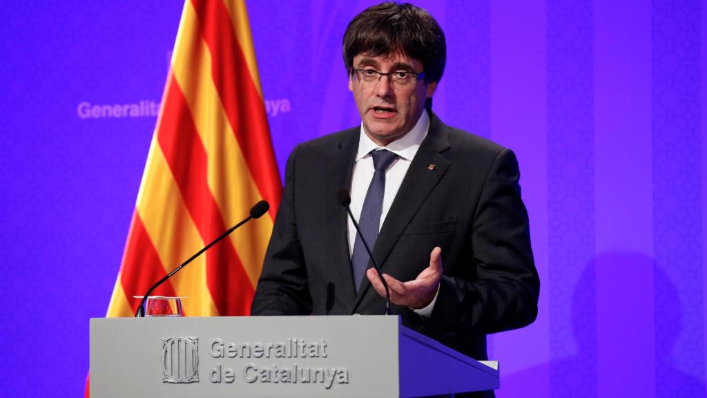 Carles Puigdemont, en rueda de prensa.