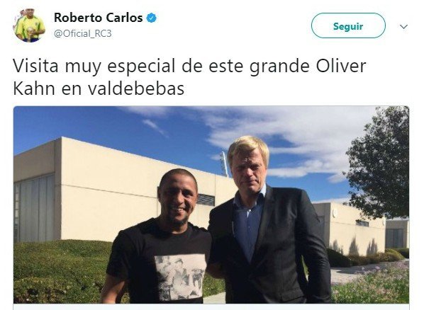Reencuentro inesperado en Valdebebas: Roberto Carlos y Kahn, juntos