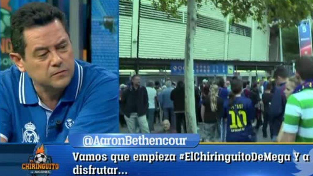 Roncero, en El Chiringuito. Foto. Twitter (@elchiringuitotv)