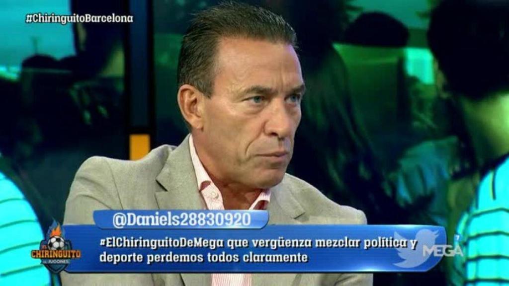 Buyo debatiendo en El Chiringuito sobre la situación de Cataluña. Foto: Twitter (@elchiringuitotv)