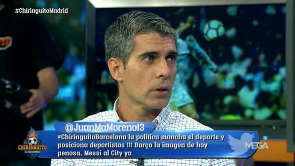 José Luis Sánchez en El Chiringuito. Foto Twitter (@elchiringuitotv)