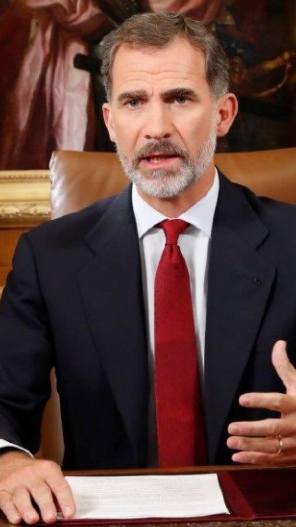 El rey Felipe VI en su mensaje para valorar la situación en Cataluña.