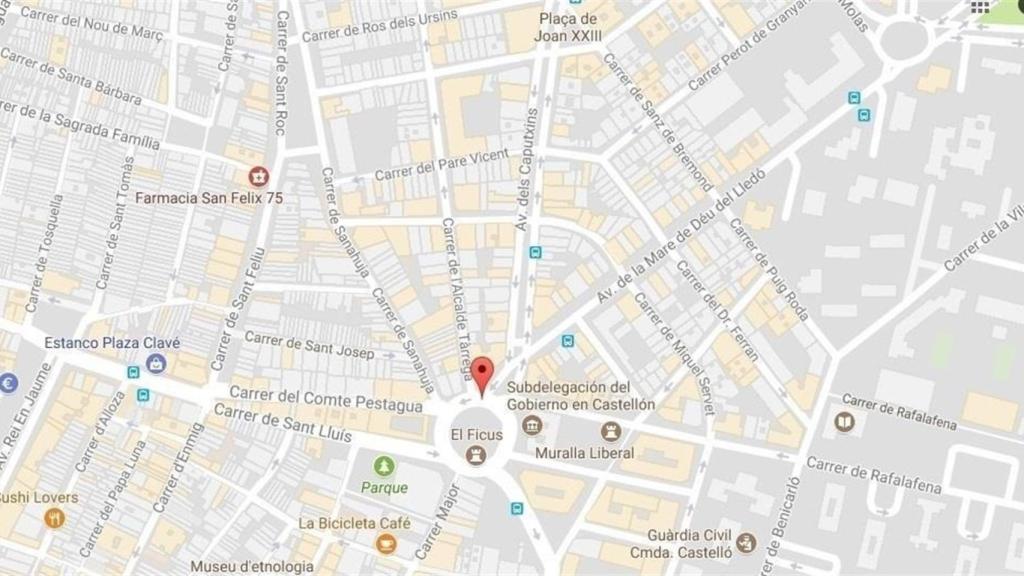 Mapa de la plaza María Agustina, lugar del atropello.