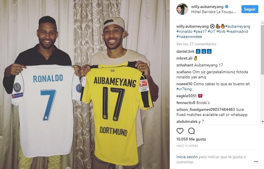 Aubameyang y su hermano posando. Foto Instagram (@willy.aubameyang)