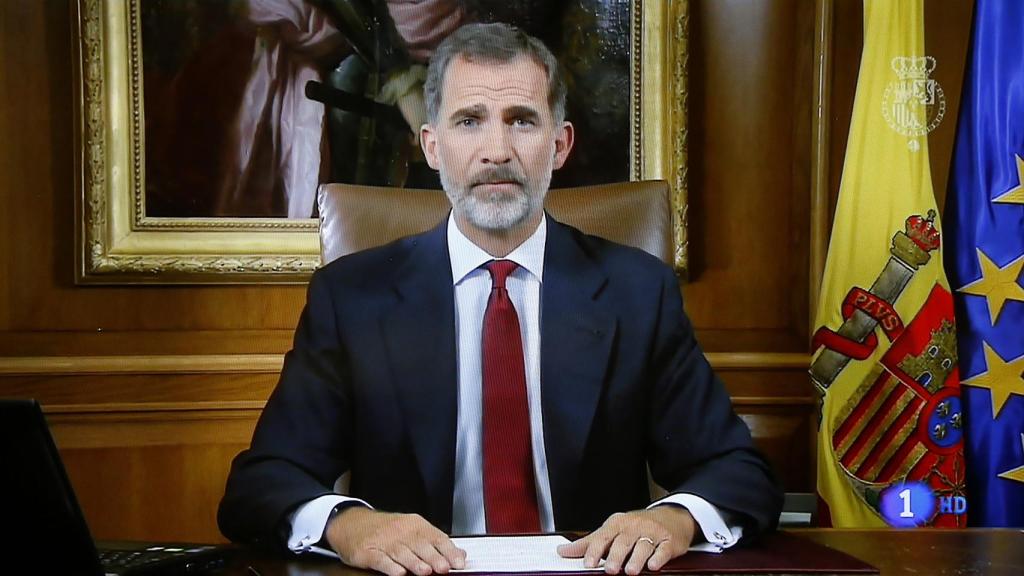 El rey Felipe VI en su mensaje para valorar la situación en Cataluña.
