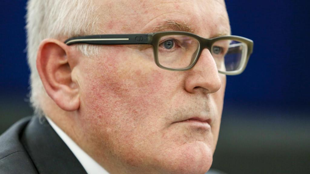 El vicepresidente Timmermans, durante el debate sobre Cataluña