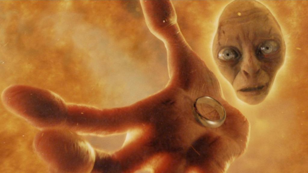 Una escena de 'El señor de los anillos' en la que Gollum era tragado por la lava.