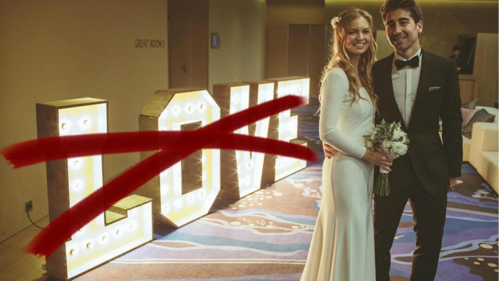 Marc Lopez y María, el día de su boda.