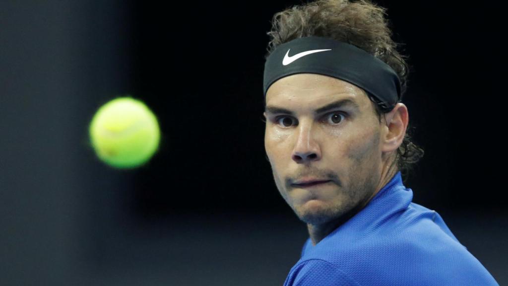 Nadal, durante el partido ante Isner.