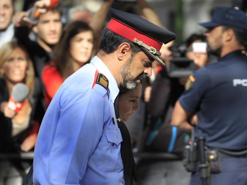 El mayor Trapero a su salida de la Audiencia Nacional