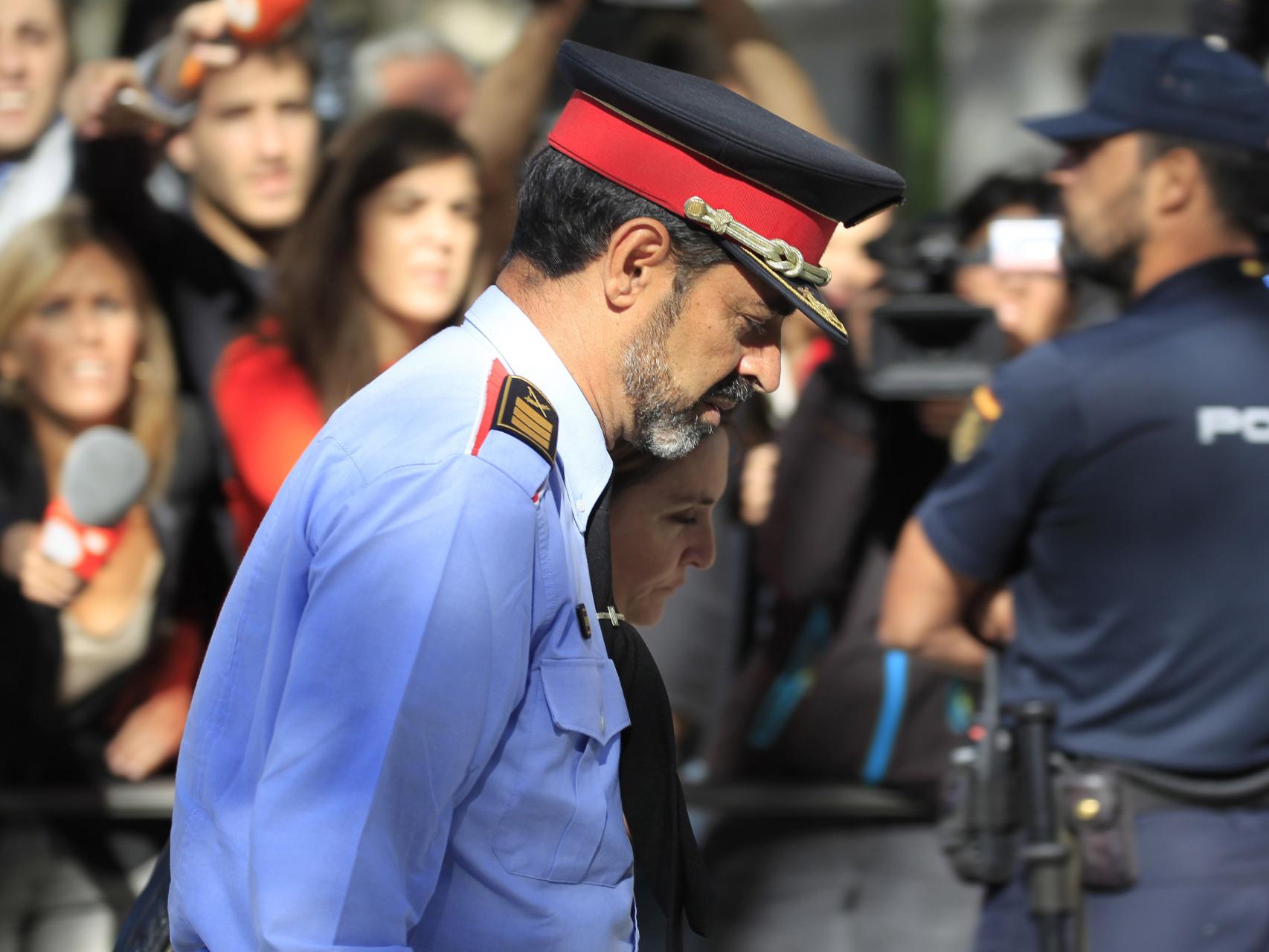 El mayor Trapero a su salida de la Audiencia Nacional