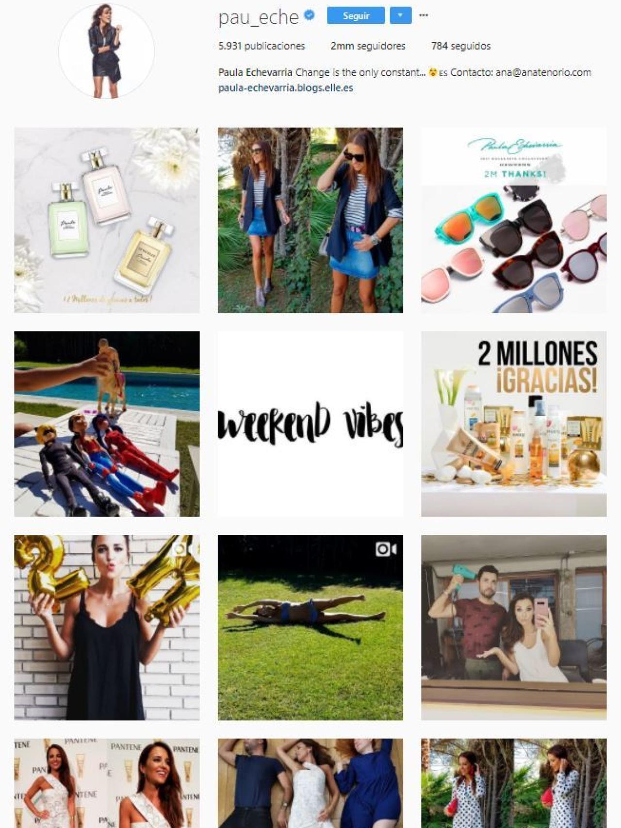 Captura de las últimas fotos del Instagram de Paula.