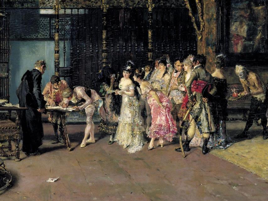 Un fragmento de La Vicaría, de Mariano Fortuny, en el Museo Nacional de Arte de Cataluña.
