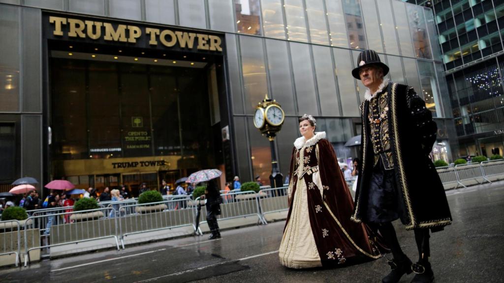 Celebración del Columbus Day frente a la Trump Tower de Nueva York