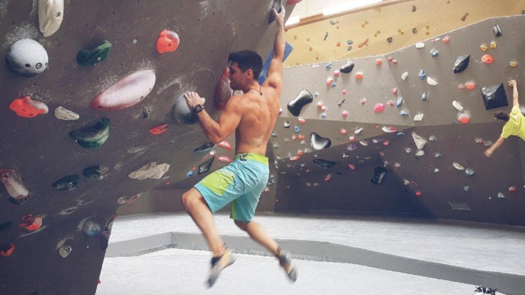Jonatan Flor, durante el entrenamiento.