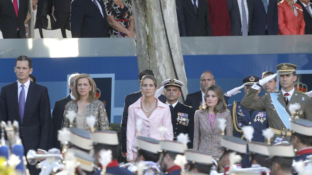 Iñaki Urdangarin y la infanta Cristina participaron en el desfile de 2011.