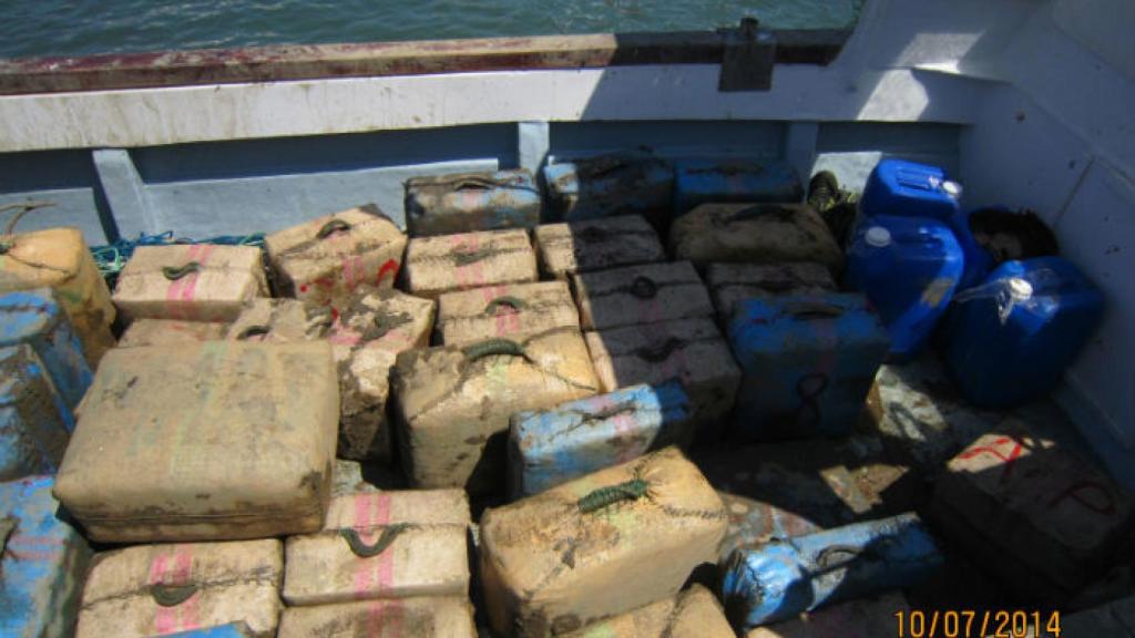 Hachís incautado en la operación.