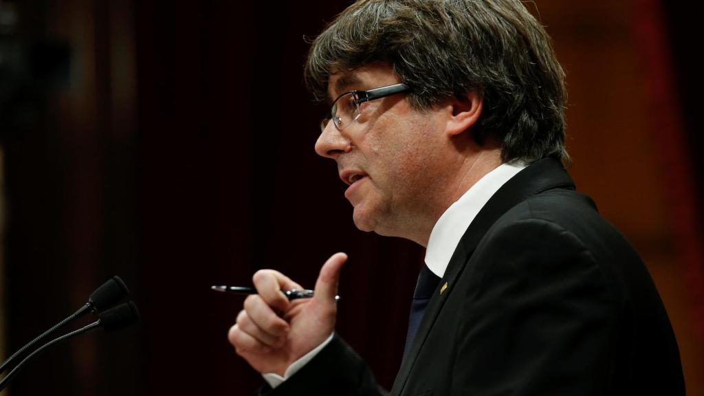 Puigdemont, durante su intervención