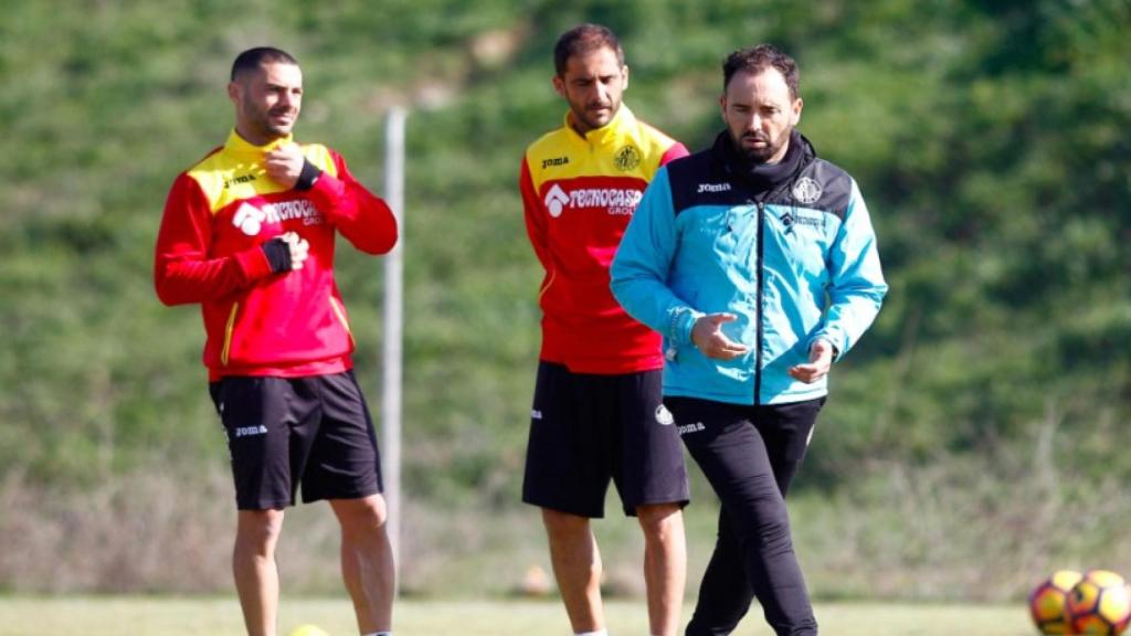 José Bordalás en un entrenamiento con el Getafe. Foto: Twitter (@GetafeCF).