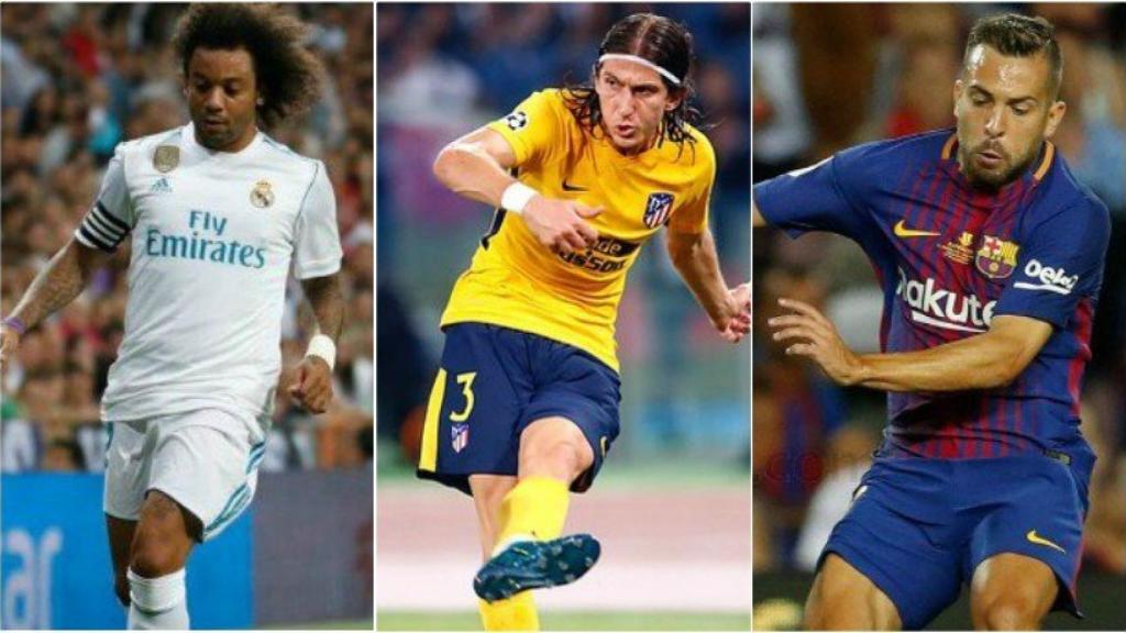 Marcelo, Filipe Luis y Jordi Alba.