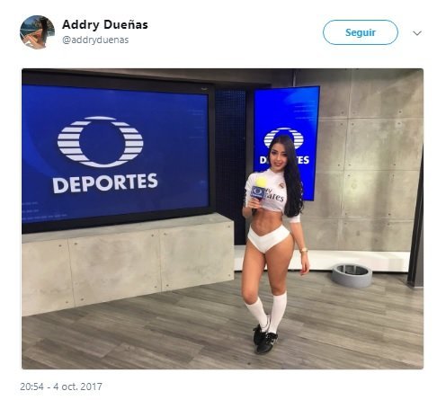 Addry dueñas con la camiseta del Real Madrid. Foto Twitter (@addryduenas)