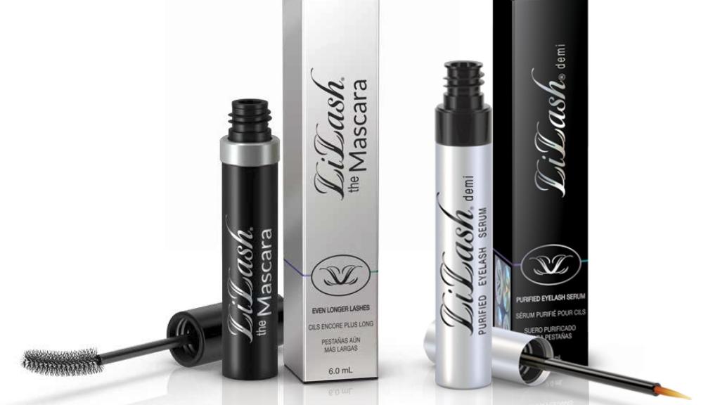 La nueva Máscara LiLash (izda.) junto al serum purificado para pestañas de la misma marca.