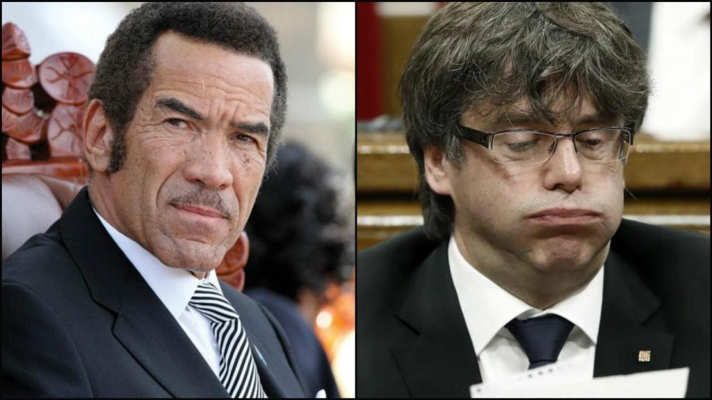 El presidente de Botsuana, Ian Khama, y Puigdemont.