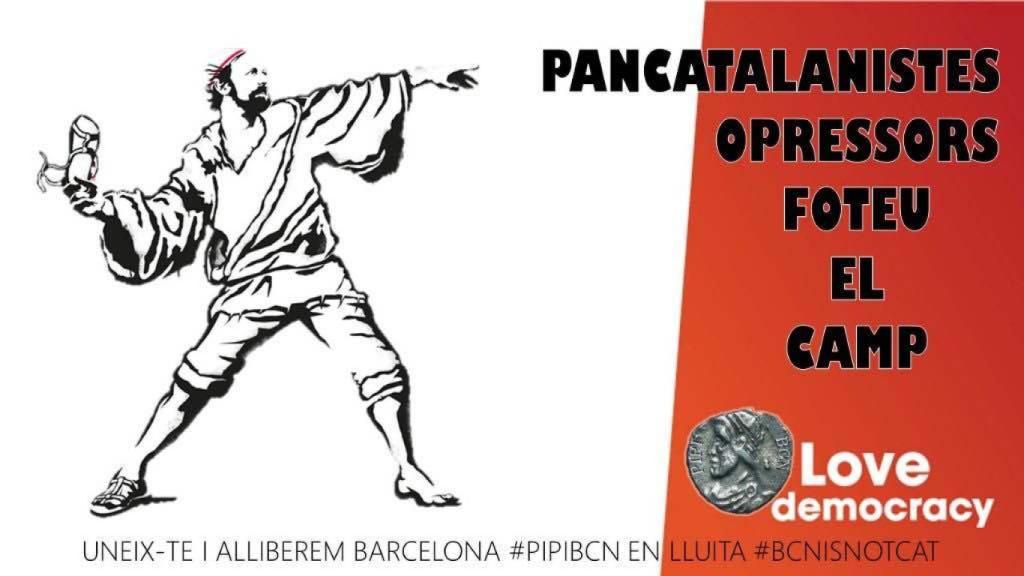 Pancatalanistas opresores, marchaos reclaman los que quieren una Barcelona independiente de Cataluña