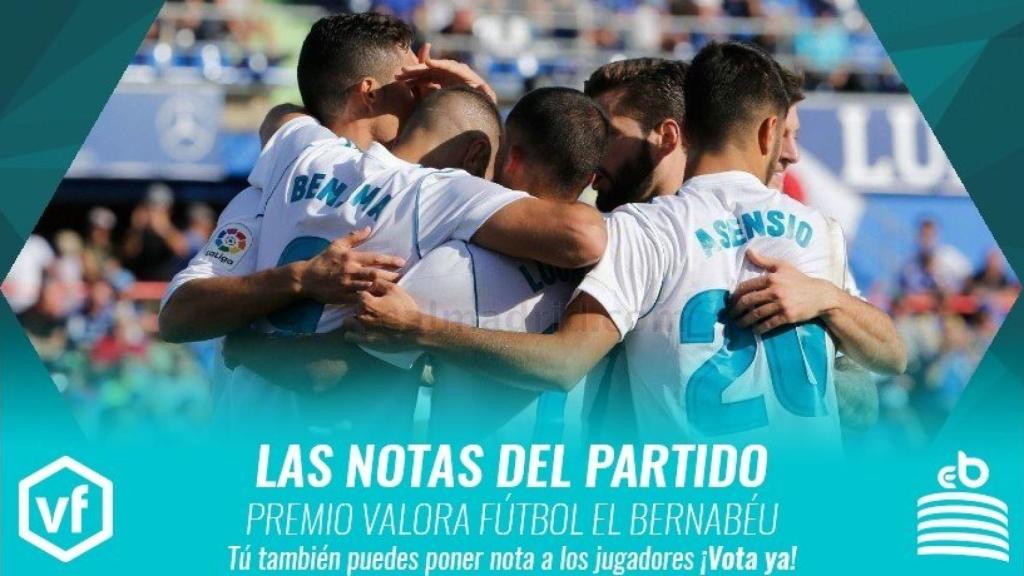 Las notas del Getafe 1-2 Real Madrid