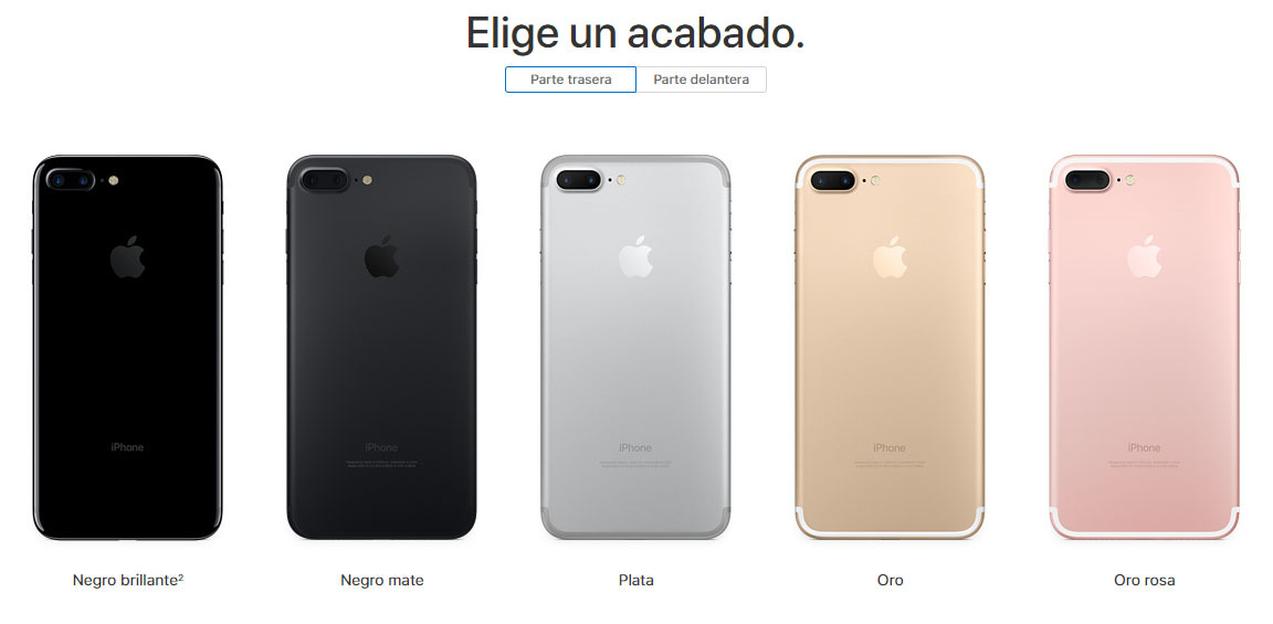 colores acabados iphone 7 plus