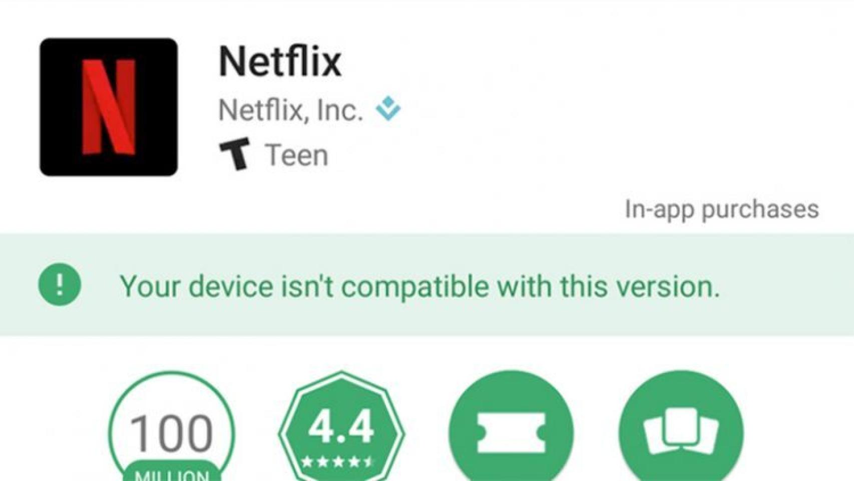 Prohibición de SafetyNet de instalar Netflix