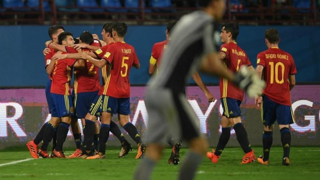 La Selección sub17 celebrando un gol. Foto: fifa.com