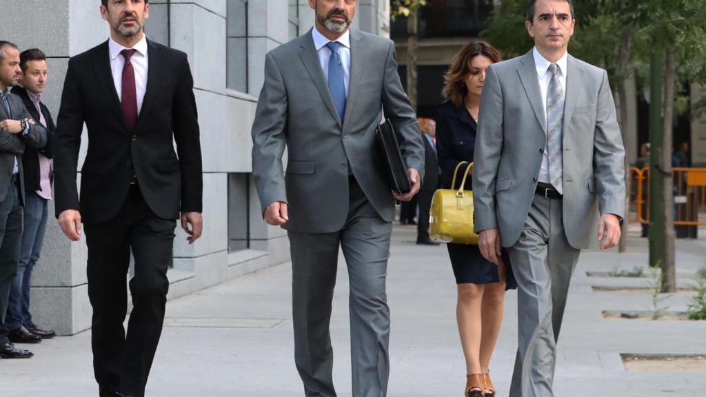 Trapero, a su llegada a la Audiencia.