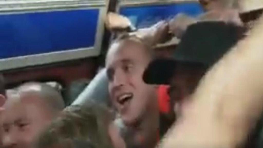 Aficionados del Tottenham en el Metro de Madrid