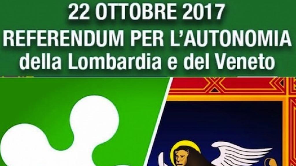 Cartel del reféndum en dos zonas de Italia.