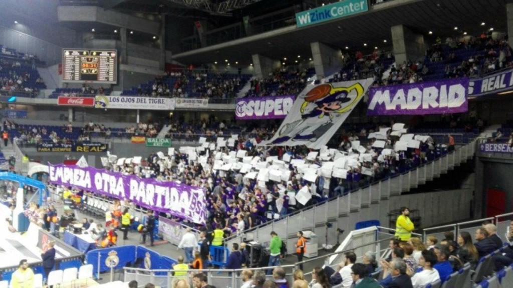 Tifo del Real Madrid en la Euroliga ante el CSKA
