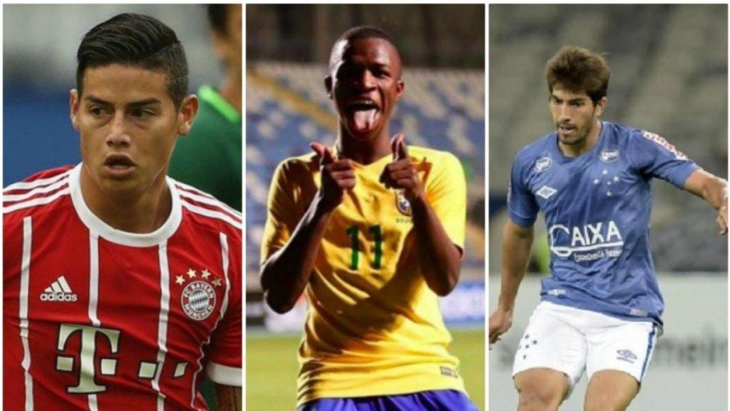 James, Vinícius Júnior y Lucas Silva.