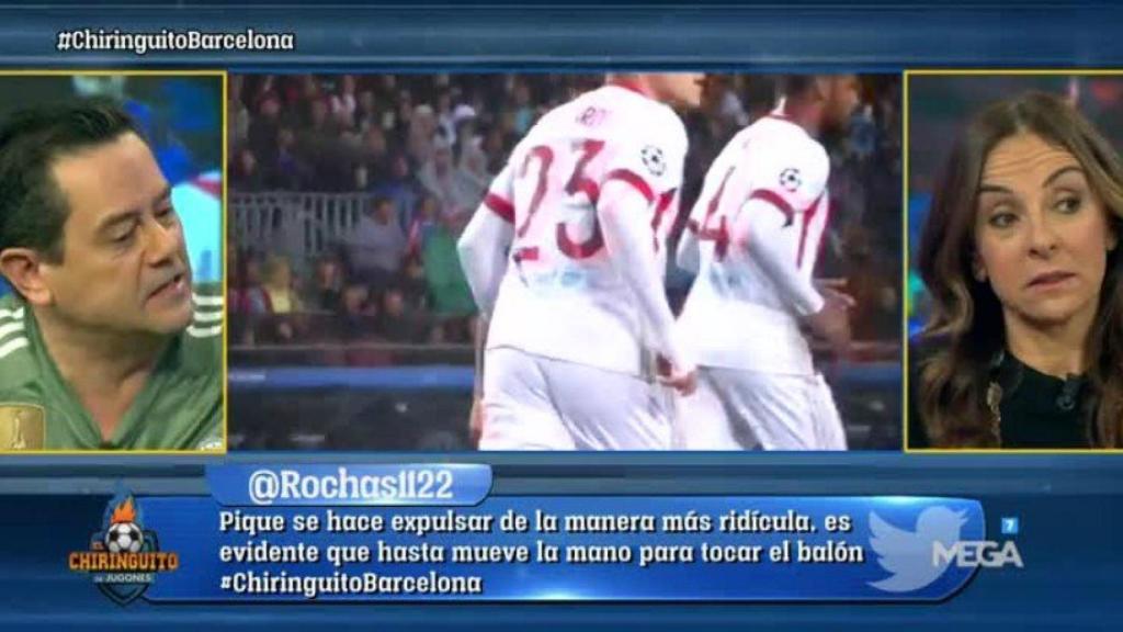 Barceló y Roncero, en El Chiringuito. Foto: Twitter (@elchiringuitotv)
