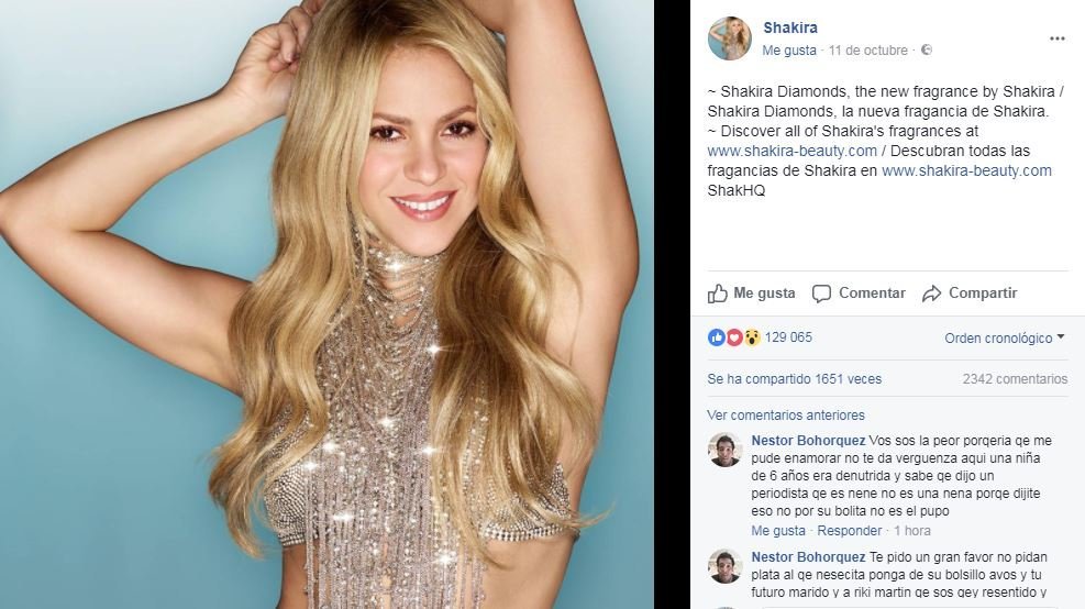 mensaje Shakira
