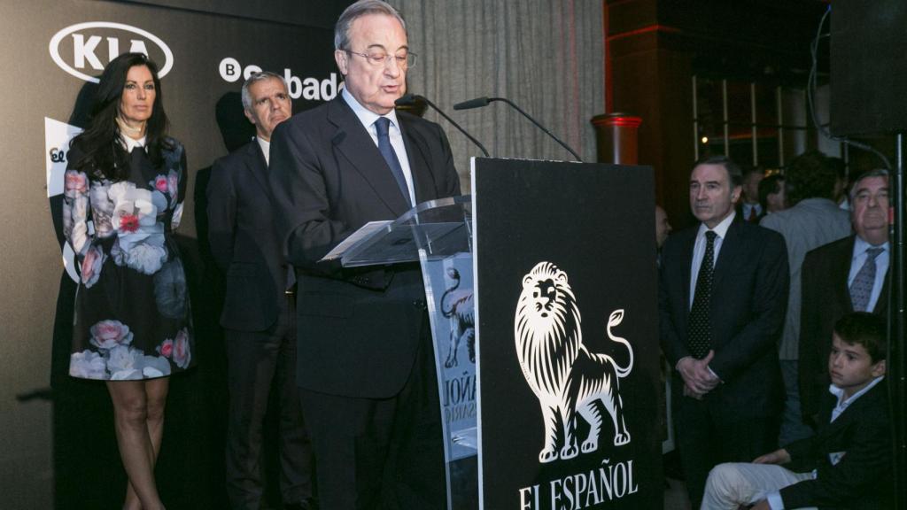 Florentino Pérez, durante su discurso en los premios de Los Leones de EL ESPAÑOL.